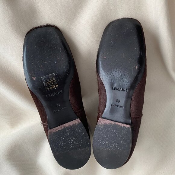 Lemaire Brown Calf Hair Loafers, size 36 - Picture 3 of 10